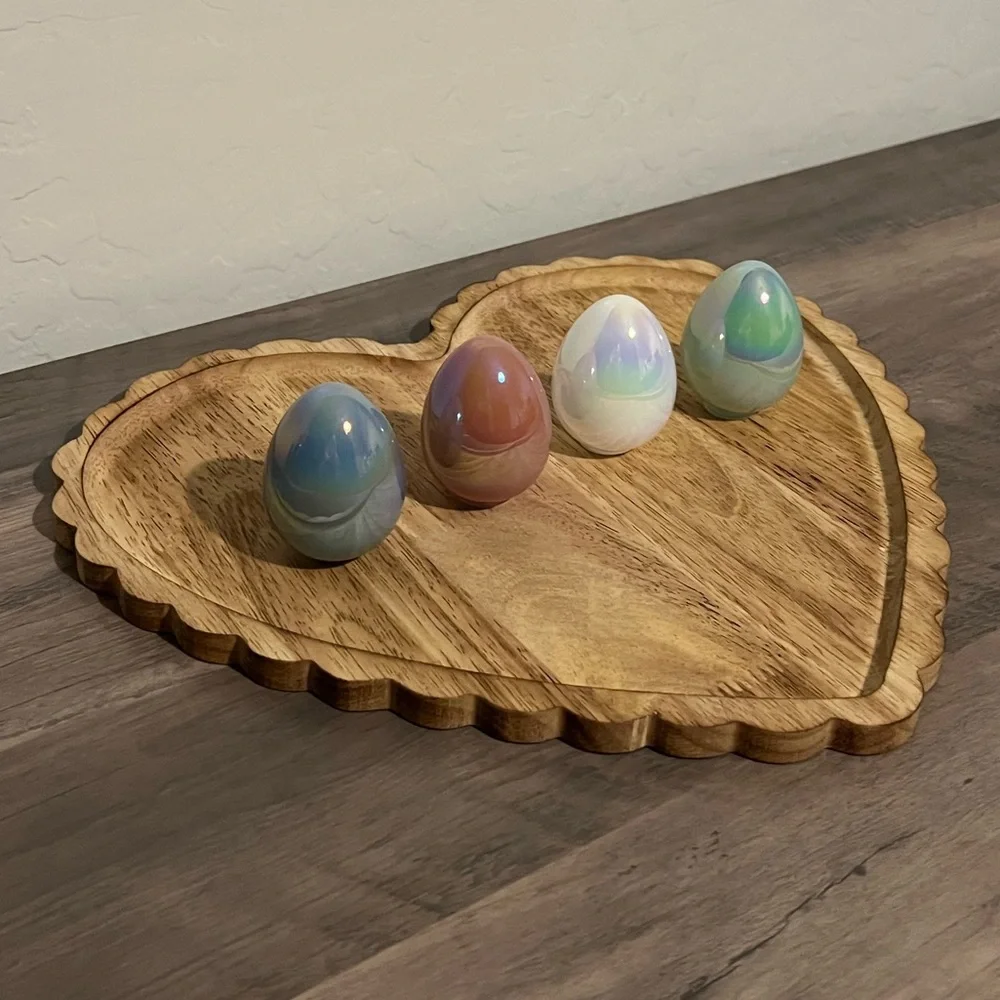Target Bullseyes Playground Glass Iridescent Easter Egg Figurals Set of 4